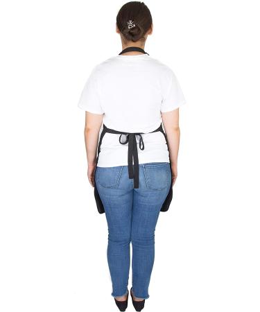 Professional Salon Apron - Waterproof with Protective Coating for Hair Stylists, Nail Techs, and Cosmetologists - Black Polyester with PU Coating - Buy Online on GoSupps.com