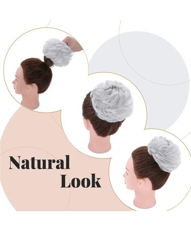 Silver Grey Messy Hair Bun Ponytail Extension Scrunchie for Women - 45g - Buy Online on GoSupps.com