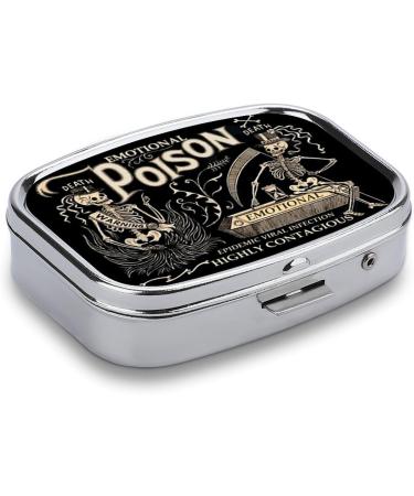 Travel-Friendly 2 Compartment Metal Pill Organizer - Cute Compact Pill Case for Vitamins & Supplements | Perfect for Purse & Pocket - Buy Online on GoSupps.com