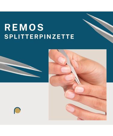 REMOS 2-Piece Tweezers Set - Eyebrow & Splinter Tweezers in Dark Blue | International Shipping - Buy Online on GoSupps.com