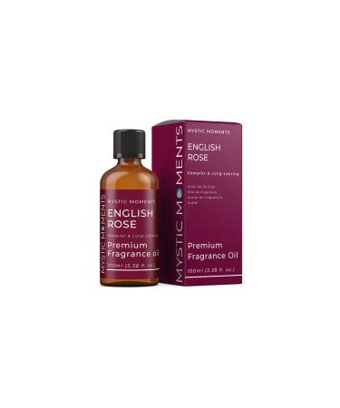 Mystic Moments | English Rose Fragrance Oil - 100ml - Perfect for Soaps Candles Bath Bombs Oil Burners Diffusers and Skin & Hair Care Items English Rose 100 ml (Pack of 1)