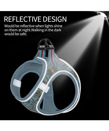 Heele Small Soft Dog Dishes & Adjustable Puppy Harness Vest | Reflective Air Mesh Control for Training & Walking - Vine Cyan XS - Buy Online on GoSupps.com