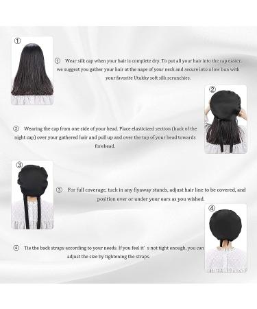 FUQAN 100% Natural Mulberry Silk Bonnet for Women Hair Care - Champagne | Silk Sleep Hat 6.29*0.39*7.87 - Buy Online on GoSupps.com