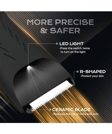 Pro Electric Groin Hair Trimmer - Powerful Waterproof Body Shaver for Men | Ceramic Blade for Smooth Grooming | Perfect Gift for Young Men - TS110 Black - Buy Online on GoSupps.com
