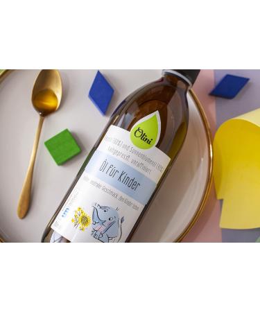 Olini Children's Oil - 500ml Glass Bottle | Cold Pressed Rapeseed & Sunflower Oil | Rich in Unsaturated Fatty Acids | Pure & Untreated - Buy Online on GoSupps.com