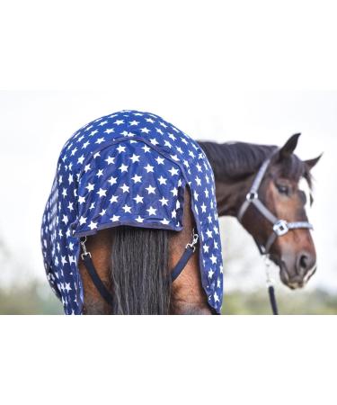 Breathable Horse Starting Blanket with Elastic Neck & Insect Protection - Dark Blue/White 115 cm | Summer Eczema Ceiling for Cold Bloods - Buy Online on GoSupps.com