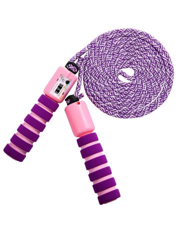 Convinit jump rope children bouncy rope with counter jumping rope adjustable with comfortable & anti-slip handle for girls boy violet
