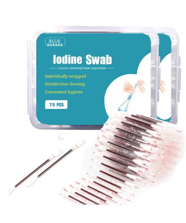 150 Individually Wrapped- Iodine Q Tips Swabs Solution Filled| First Aid Swabsticks for Nasal Ears Bruise Travel