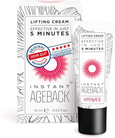 VITAYES Instant Ageback Face Lifting Cream   Ageless Facial Firming Skin Care Argireline Beauty Product used as a Powerful Anti-wrinkle  Under-eye Bags Removal and Pores Removal (15ml)