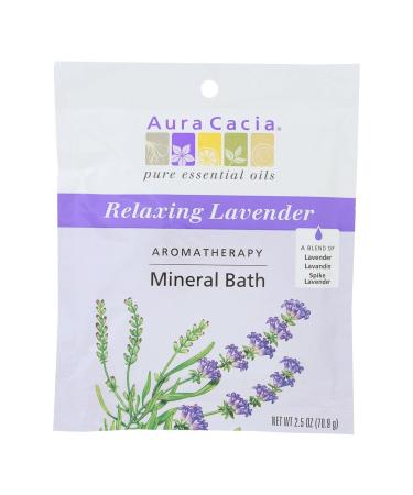 Aura Cacia Aromatherapy Mineral Bath Relaxing Lavender 2.5 oz (70.9 g)