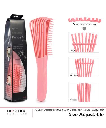Bestool Detangling Brush for Black Natural Hair - Faster & Easier Detangle for Curly, Afro Hair - Gentle on 3/4abc Textures - Wet or Dry - Pain-Free - Pink - Buy Online on GoSupps.com