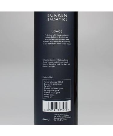 Burren Balsamics 3 Diamond Balsamic Vinegar of Modena 250ml - Premium Quality - Buy Online on GoSupps.com