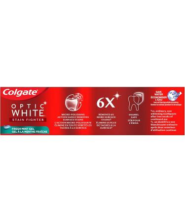 Colgate Optic White Stain Fighter Teeth Whitening Toothpaste Fresh Mint Gel - 90 ml 3 Pack Fresh Mint Gel 90 g (Pack of 3) - Buy Online on GoSupps.com
