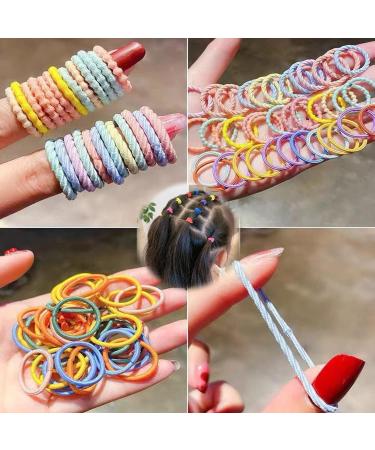 100PCS Multicolor Baby Hair Bands for Women, Girls, Toddlers - Small Hair Bobbles, Ties for Kids - #14 Fangbai - Buy Online on GoSupps.com