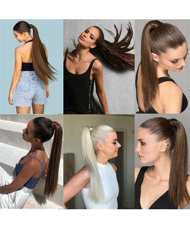 Ponytail Extension 22inches Synthetic Ponytail Hair Extension Clip in Fake Wig Hairpiece Long Straight Wrap Around Pony Tail Extension for Women Ponytail Hairpiece for Women (Color : 4 Size : 56cm 56cm 4 - Buy Online on GoSupps.com