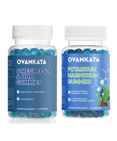 Ovankata Potassium Magnesium Gummies+Omega 3-6-9 & DHA Gummies