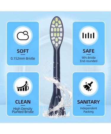 10 Pack Compatible Philips One Series Sonicare Replacement Brush Heads - Midnight Navy Blue for HY1100 HY1200 BD100/AZ Electric Toothbrush - Buy Online on GoSupps.com