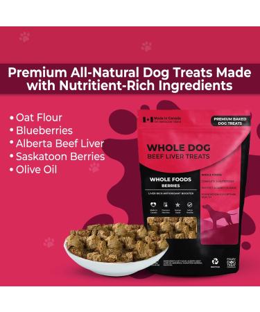 Whole Beef Liver Treats for Dogs | Whole Berries | Foley s Premium Baked Dog Treats with Liver Rich Antioxidant Booster | Whole Dog Food & Training Treats | Gluten Free Wheat Free | 380g /13.4oz Whole Foods Berries 380 g (Pack of 1) - Buy Online on GoSupps.com