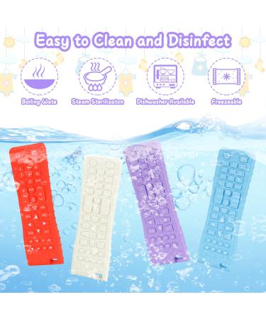 Baby Teething Toys 0-6 Months | Silicone Teethers for Baby Girl Boy | Infant Teether Set Blue Red Purple - Buy Online on GoSupps.com