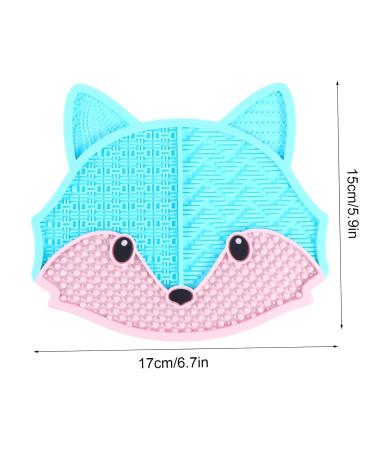 Buy Silicone Makeup Brush Cleaning Mat - Fox Scrub Tool for Effortless Brush Care 17x15cm Blue - Ideal for All Cosmetic Brushes - Buy Online on GoSupps.com