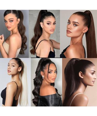 Hair Scrunchies Hair Bun Synthetic 24 Inch Long Straight Ponytail Hair Extensions Claw Clip Fashion Women's Ponytail Extensions Wig Hair Bun Women Hair Bun (Color : 2) - Buy Online on GoSupps.com