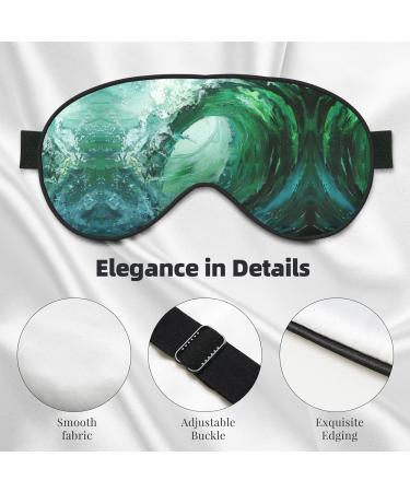 SSIMOO Ocean Green Wave Surf Print Eye Mask | Ultra-Soft Light-Blocking for Comfort & Restful Sleep - International Shipping - Buy Online on GoSupps.com