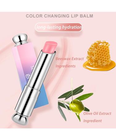 Colour Changing Lip Balm Tinted Lip Balm Lip Gloss Natural Lip Protection Strawberry Fruity Smooth Moisture Lip Oil Lip Care All Day for Lip Repair Teenage Girls Gifts - Buy Online on GoSupps.com