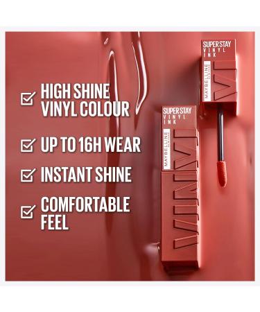 Maybelline SuperStay Vinyl Ink Liquid Lipstick - Fearless | Long-Lasting, Smudge-Free, Shine Finish - Buy Online on GoSupps.com