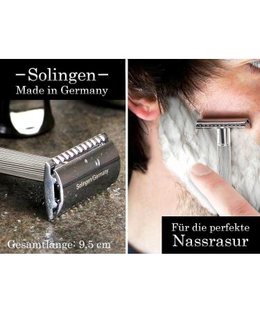 Premium Solingen Wet Razor - German Closed Comb Safety Razor for Perfect Beard Care | Stainless Steel Handle - Buy Online on GoSupps.com