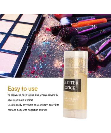 Gold Holographic Body Glitter Stick - Face & Hair Glitter Gel Makeup | Sparkling Sequins 0.6oz - Easy Application for Eyes & Lips - Buy Online on GoSupps.com