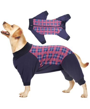 Heywean Hundebody after op dogs one -piece with zipper Long -sleeved dog body after op castration bitch m de op body dog relaxation suit for dogs after the operation dog relaxation xs red checked red - Buy Online on GoSupps.com