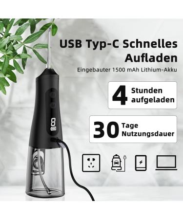 Powerful Wireless Oral Shower - 9 Modes 4 Nozzles IPX7 Waterproof 350ml Tank | Ideal for Home & Travel - Buy Online on GoSupps.com