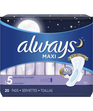 Always Overnight Extra Heavy Flow w/ Wings - 20 ct - 2 pk