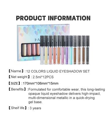 Sparkly Glitter Eyeshadow Palette - 40 Colors, Highly Pigmented Metallic Shimmer, Long Lasting Waterproof - Pink, Blue, Green, Red, Gold, Purple - 12PC Set - Buy Online on GoSupps.com