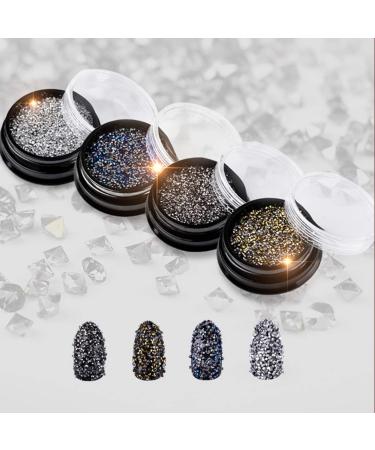 Nail Art Rhinestones Easy To Operate Multiple Colour Glitter Nail Rhinestones DIY Decorate for Nail Art