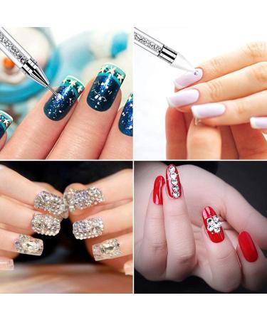 2 Pieces Dual-Ended Rhinestone Picker Dotting Pen Dual-Ended Nail Rhinestone Picker Wax Tip Pencil Pickr Wax Pencil Pen Crystal Beads Handle Tool Manicure Nail Art DIY Decoration Tool Pink - Buy Online on GoSupps.com