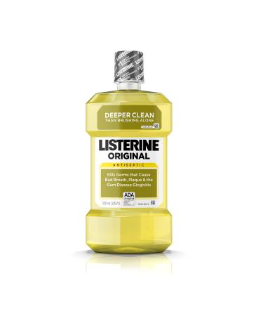 Listerine Original Oral Care Antiseptic Mouthwash with Germ-Killing Formula to Fight Bad Breath Plaque and Gingivitis 500 mL (Pack of 2) Original 16.91 Fl Oz (Pack of 2)
