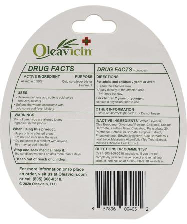 Oleavicin Lip Gel Natural Cold Sore & Fever Blister Treatment with Organic Olive Leaf Fast-Acting Relief 1.3oz (3.8) - 3 Pack - Buy Online on GoSupps.com