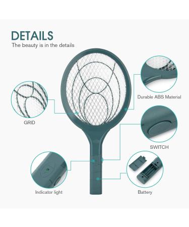 Mafiti Electric Fly Clapper - Toxin-Free Insect Killer with Removable Batteries | Ideal for Indoor & Outdoor Use (Dark Green) - Buy Online on GoSupps.com