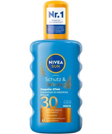 NIVEA Sun Schutz & Br unen Sonnenpray LSF 30 (200 ml) sunscreen with Pro-Melanin extract for an even tan immediate sun protection with UVA/UVB filter system LSF 30 200 ml (1 Pack) - Buy Online on GoSupps.com