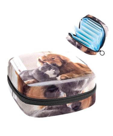 GIAPB Period Bag Sanitary Napkin Storage Bag Period Pouch Travel Makeup Bag Animal Dog Cat Color727