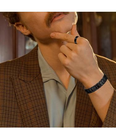 Vicmag Copper Bracelet for Men - Ultra Strength Magnetic Double Row - 99.99% Pure Copper - Adjustable with Tool - Gift Box Included (Black 4 Elements) - Buy Online on GoSupps.com