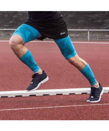 Bauerfeind Compression Skylight Volume Sports Sleeves for Upper Leg - Unisex Thigh Support for Ball and Endurance Sports | Extra Long Size - Buy Online on GoSupps.com