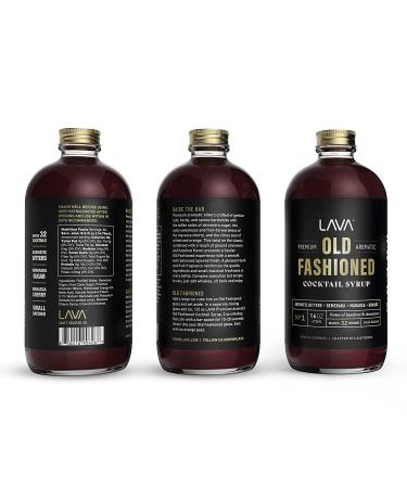 LAVA Premium Aromatic Old Fashioned Cocktail Mixer 16oz - Makes 32 Cocktails - Cocktail Syrup with Aromatic Bitters, Demerara, Marasca Cherry, Orange Zest, Hazelnut, Cinnamon - Just Add Whiskey 16 Fl Oz - Buy Online on GoSupps.com