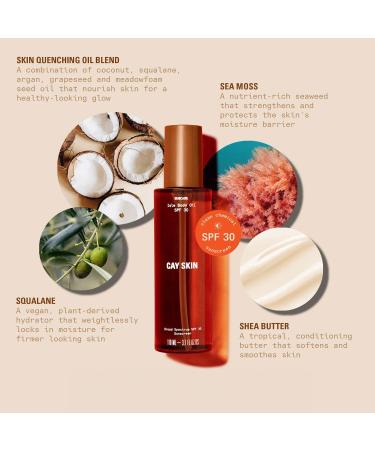 Isle SPF 30 Body Oil - Hydrating Sunscreen Oil with Sea Moss & Argan for All Skin Types - Vegan Glow Oil - Buy Online on GoSupps.com