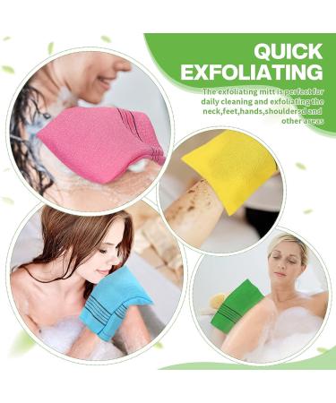 100 Pcs Korean Exfoliating Washcloth Mitt - Asian Body Scrubber for Shower - Bath Towels for Dead Skin - 4 Colors - Buy Online on GoSupps.com