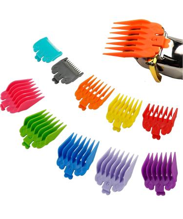 10pcs Clipper Guards for Wahl Professional Hair Clipper Guide Combs Replacement Guards Attachment Compatible with Wahl Clippers (Assorted Color)