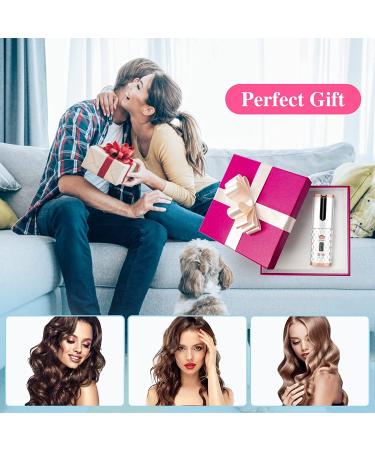 Cordless Auto Hair Curler with 6 Temps, 11 Timers, LCD Display - Rechargeable Wireless Curling Iron for Beach Waves - Fast Heating Ceramic Wand - White - Buy Online on GoSupps.com