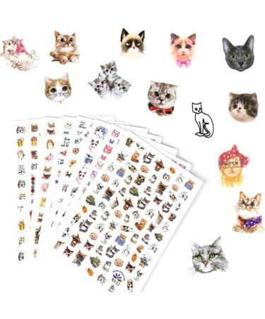 PHOGARY Cat Nail Stickers - 8 Sheets Nail Art Decals for Women & Girls | Perfect for False Nails & Manicure Gifts - International Shipping Available - Buy Online on GoSupps.com