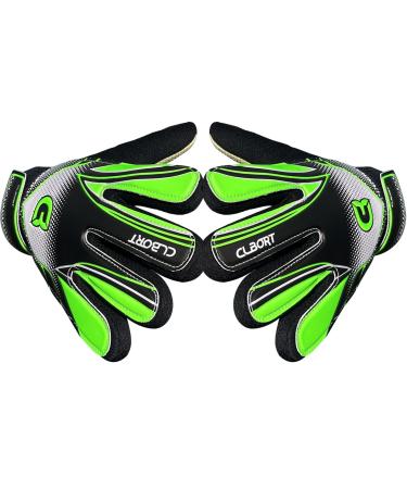 Clbort goalkeeper gloves children and adolescents football goalkeeper gloves football gloves double protection portability super hold green 7